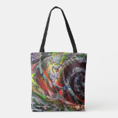 Digitale Ruinen Textur über rotem bis gelbem Farbv Tasche (Rückseite)