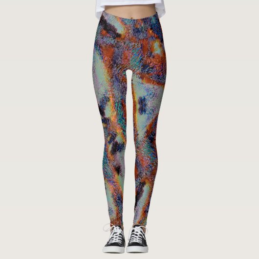 Digitale Schafwolle mit farbiger Farbe verschmiert Leggings (Vorderseite)