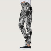Digitale schwarze Pixel kleine Quadrate Leggings (Links)