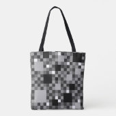 Digitale schwarze Pixel kleine Quadrate Tasche (Rückseite)