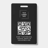 Digitale schwarze QR-Event-Identitätsgestaltung Ausweis (Rückseite)