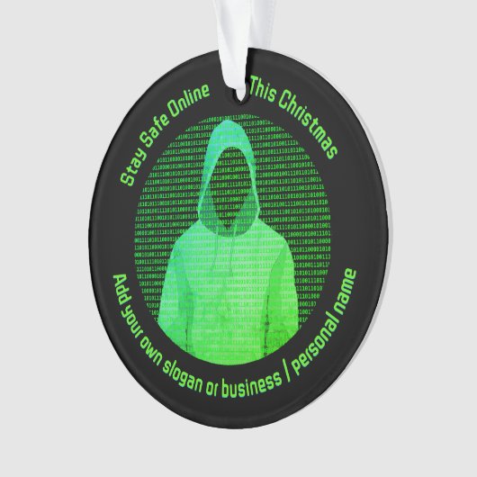Digitale Sicherheit zu Weihnachten - Hacker / Cybe Ornament (Vorderseite)