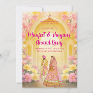Digitale Sikh-Hochzeitskarten & Anand-Karaj-Karten Einladung
