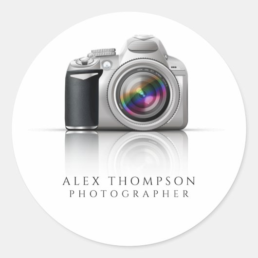 Digitale SLR-Kamera Berufliche Fotografie Runder Aufkleber (Vorderseite)