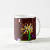 Digitale Sonnenblume Impressionistische Kunst Tass Kaffeetasse (VorderseiteRechts)