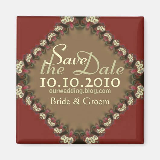 Digitale Spitzenbrokat-Save-the-Date-Magnet Magnet (Vorne)