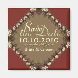 Digitale Spitzenbrokat-Save-the-Date-Magneten Magnet