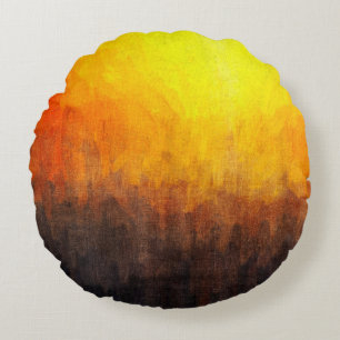 Digitale Struktur der Malerei. Abstrakte Kunst Rundes Kissen