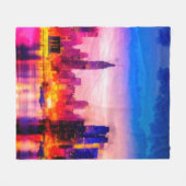 Digitale Struktur der Malerei. Nachtstädte Fleecedecke (Vorderseite (Horizontal))