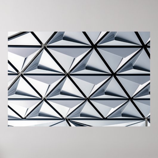 Digitale Tapete in Grau und Schwarz Poster (Vorne)