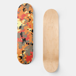 Digitale Tarnung – Orange-Rotes LG-Tarnmuster Skateboard