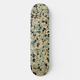 Digitale Tarnung – Tan-Grün MED-Tarnmuster Skateboard