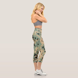 Digitale Tarnung – Tan-Grünes LG-Tarnmuster Capri Leggings