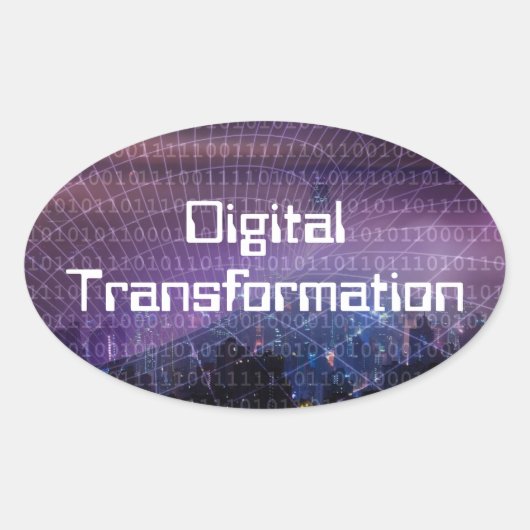 Digitale Transformation für Unternehmen Ovaler Aufkleber (Vorderseite)