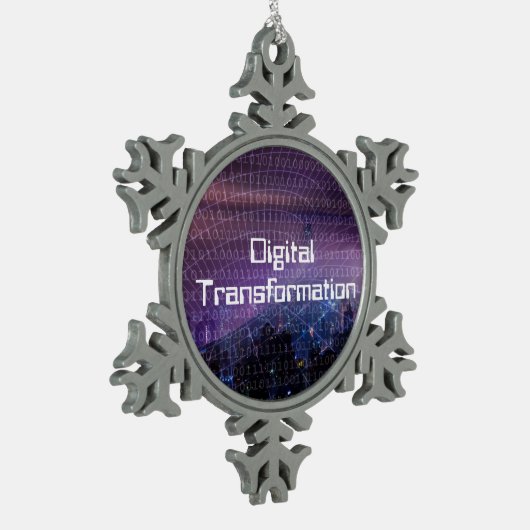 Digitale Transformation für Unternehmen Schneeflocken Zinn-Ornament (Links)