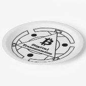 Digitale Transmutationalchemie Pappteller (Schrägansicht)