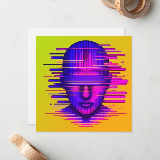 Digitale Träume Mitteilungskarte (Vorderseite/Rückseite Beispiel)