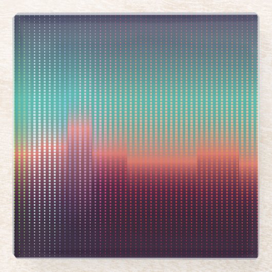 Digitale urbane Landschaft, bunte Plätze. Glasuntersetzer (Vorderseite)