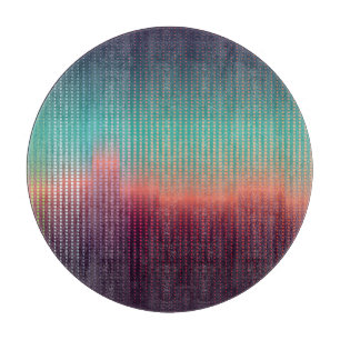 Digitale urbane Landschaft, bunte Plätze. Schneidebrett