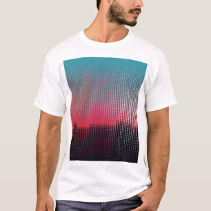 Digitale urbane Quadrate: futuristische Unschärfe. T-Shirt