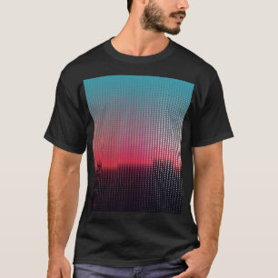 Digitale urbane Quadrate: futuristische Unschärfe. T-Shirt