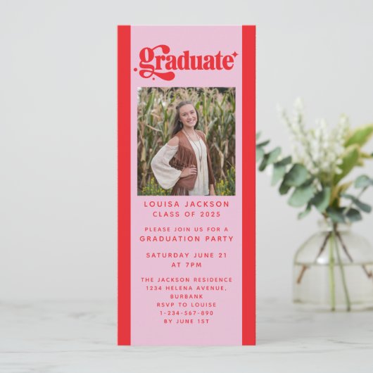 Digitale Veranstaltung der Retro-Graduierungsparte Einladung (Stehend Vorderseite)