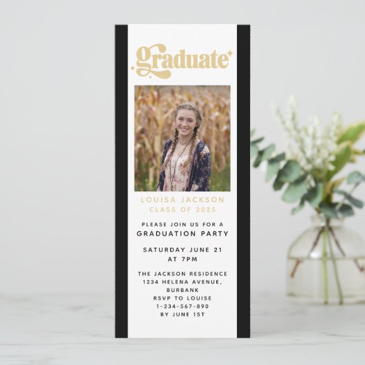 Digitale Veranstaltung der Retro-Graduierungsparte Einladung (Stehend Vorderseite)