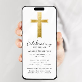 Digitale Veranstaltung zur Goldfoil Cross Beerdigu Einladung