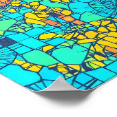 Digitale Verzerrung Glitch Art Nahtloses Wallpaper Poster (Ecke)