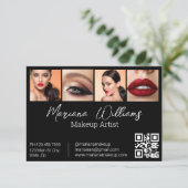 Digitale Visitenkarte 4 Fotos ql schwarze Karte (Stehend Vorderseite)