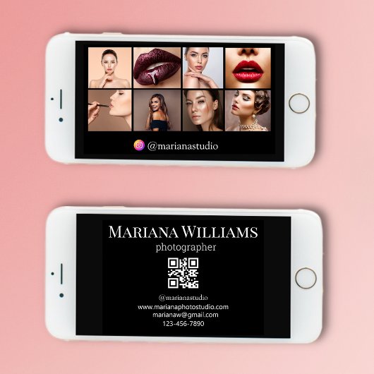 Digitale Visitenkarte 8 Fotos ql schwarze Karte