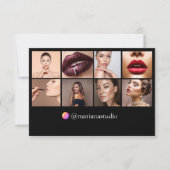 Digitale Visitenkarte 8 Fotos ql schwarze Karte (Vorderseite)