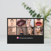 Digitale Visitenkarte 8 Fotos ql schwarze Karte (Stehend Vorderseite)