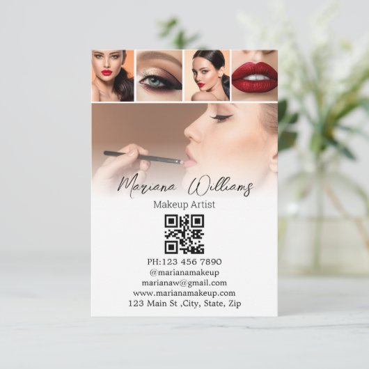 digitale Visitenkarte ql Code 5 Foto Karte (Stehend Vorderseite)