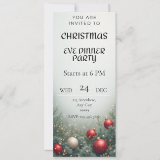 Digitale Weihnachtsabend-Dinnerparty-Einladung Einladung