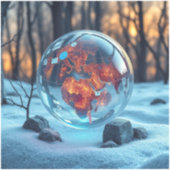 „Digitale Welt – Das vernetzte Feuer der Erde“ Aufkleber (Vorderseite)