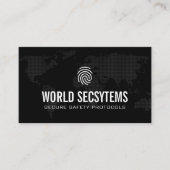 Digitale Weltkarte | Finger-Print-Logo Visitenkarte (Vorderseite)