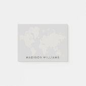 Digitale Weltkarte Post-it Klebezettel (Vorderseite)