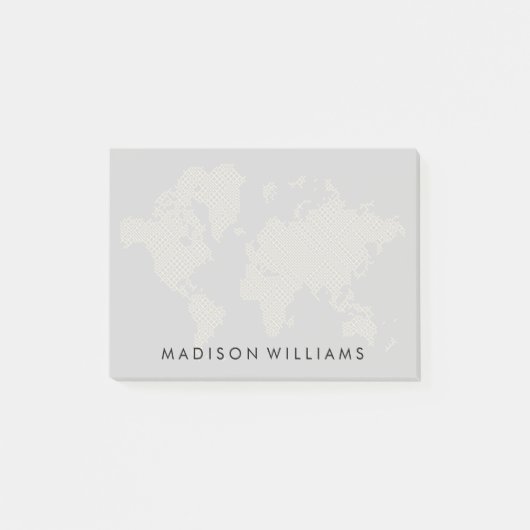 Digitale Weltkarte Post-it Klebezettel (Vorderseite)