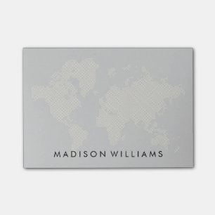 Digitale Weltkarte Post-it Klebezettel