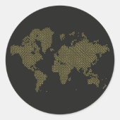Digitale Weltkarte Runder Aufkleber (Vorderseite)