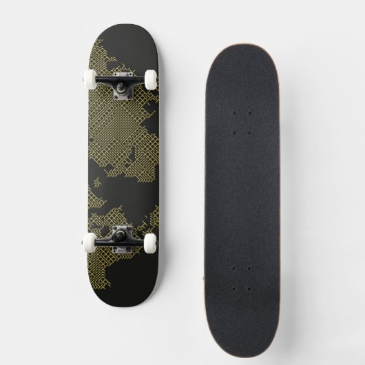 Digitale Weltkarte Skateboard (Vorderseite)