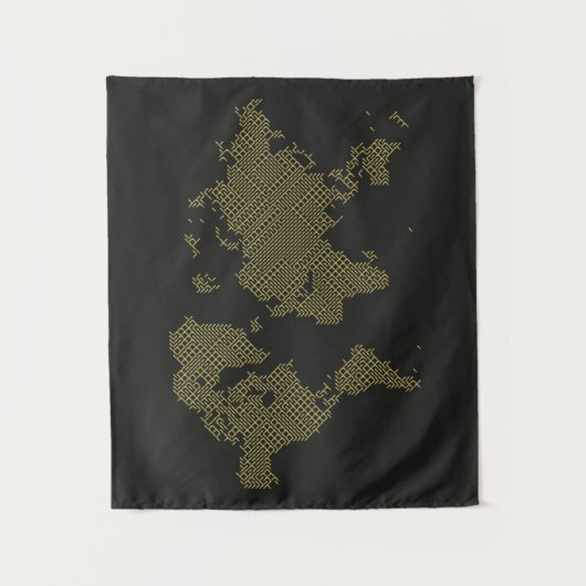 Digitale Weltkarte Wandteppich (Vorderseite)