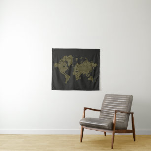 Digitale Weltkarte Wandteppich