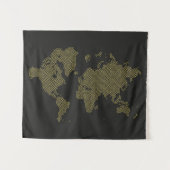 Digitale Weltkarte Wandteppich (Vorderseite (Horizontal))