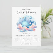 Digitale Whale-Babydusche Einladung (Stehend Vorderseite)