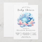 Digitale Whale-Babydusche Einladung (Vorne/Hinten)