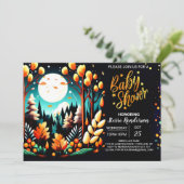 Digitale Woodland-Babydusche Einladung (Stehend Vorderseite)