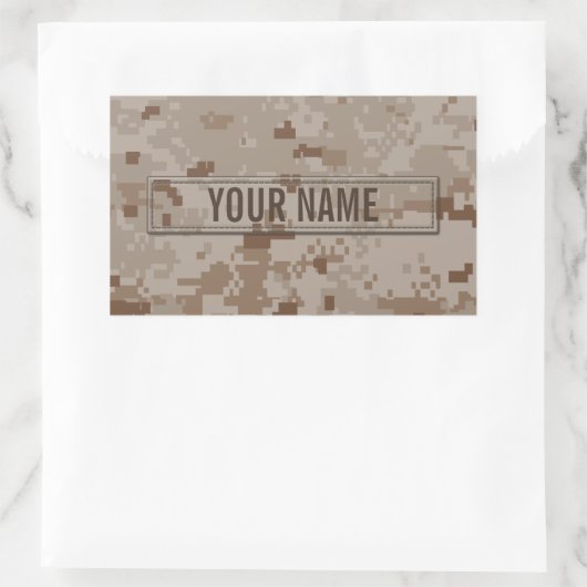 Digitale WüstenCamouflage individuell anpassbar Rechteckiger Aufkleber (Tasche)