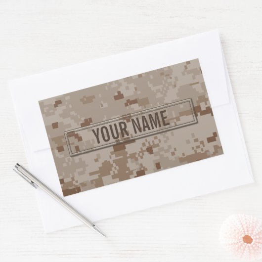 Digitale WüstenCamouflage individuell anpassbar Rechteckiger Aufkleber (Umschlag)